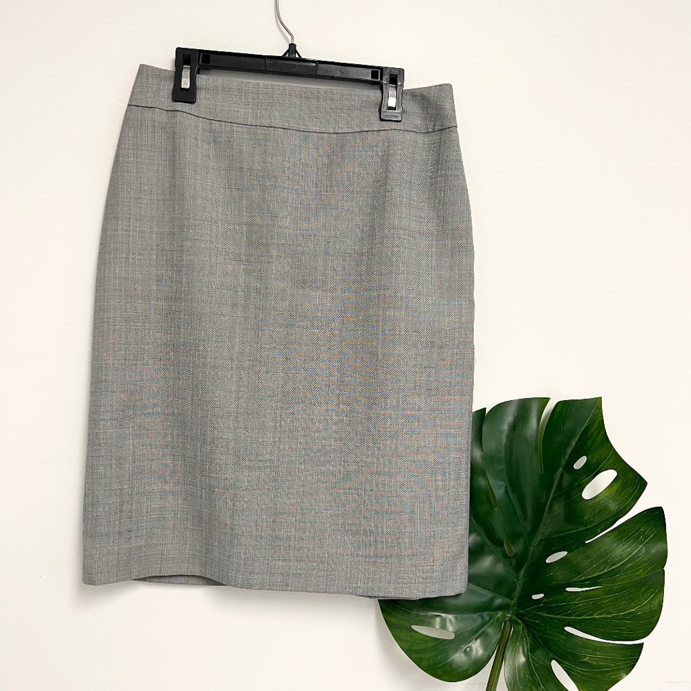 346 brooks brothers gray wool career skirt size 2 - Picture 1 of 5